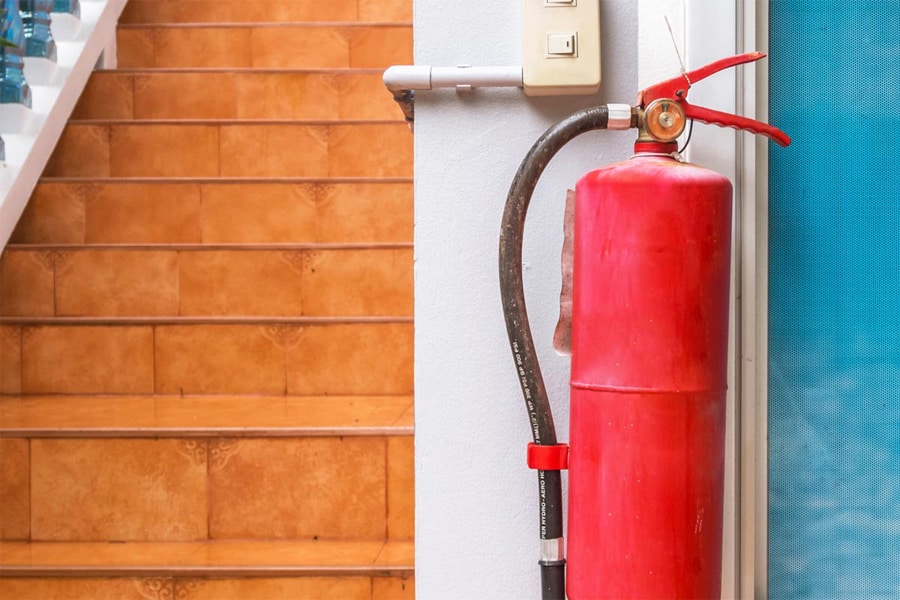 Fire extinguisher clearance outside