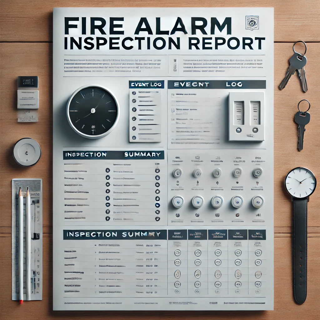 "Fire Alarm Inspection Report" Generated by OpenAI DALL-E, November 16, 2024.